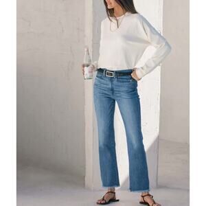 AYR The Pop High Rise Frayed Hem Blue Jeans Size 24 Short